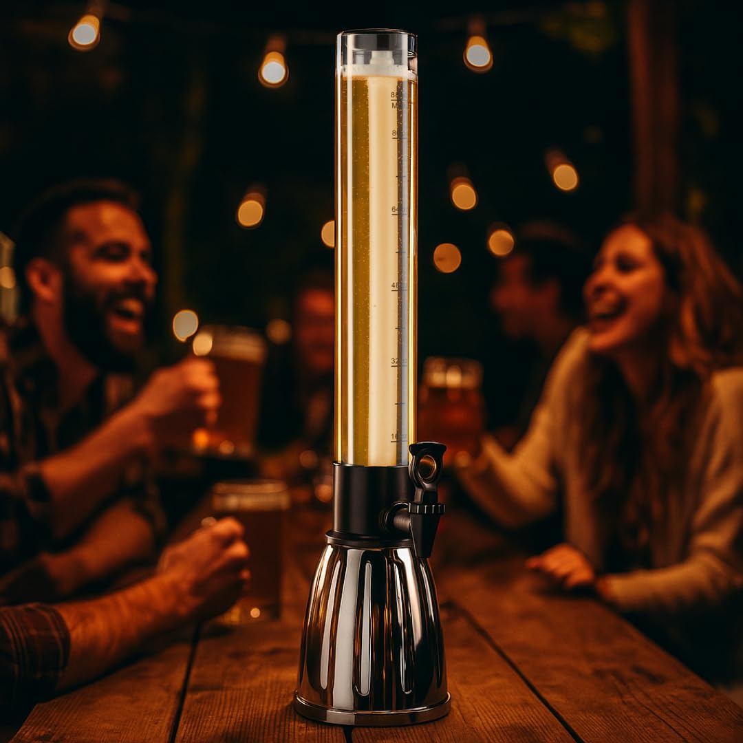 Oggi Dispensador de torre de cerveza con espiga EZ-Pour de 2.75 cuartos de galón, negro