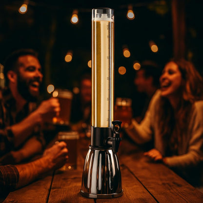 Oggi Dispensador de torre de cerveza con espiga EZ-Pour de 2.75 cuartos de galón, negro