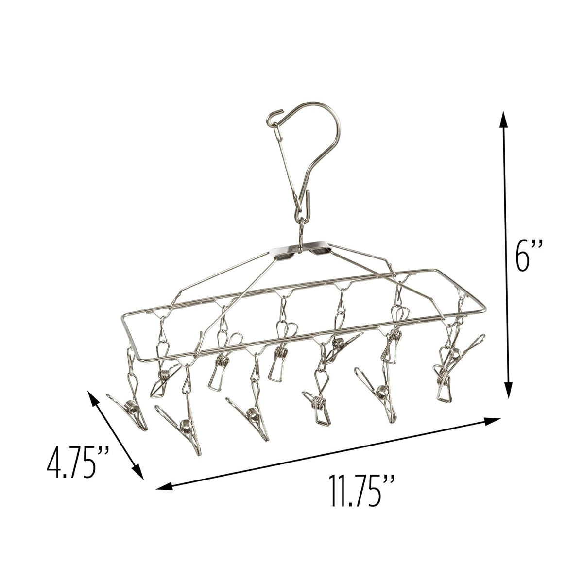 Honey-Can-Do DRY-01102 - Percha de Ropa para secar Ropa con 12 Clips, Chapado en Cromo