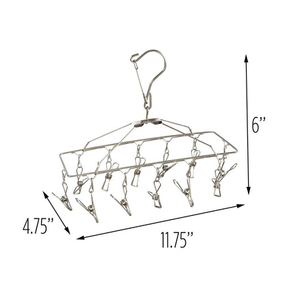 Honey-Can-Do DRY-01102 - Percha de Ropa para secar Ropa con 12 Clips, Chapado en Cromo