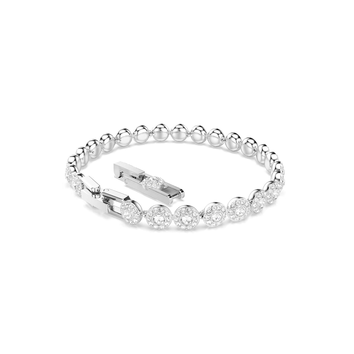 Swarovski Angelic Necklace, Earring, and Bracelet Crystal Jewelry Collection, Rhodium Tone Finish, Blue Crystal, Pink Crystal, Clear Crystal
