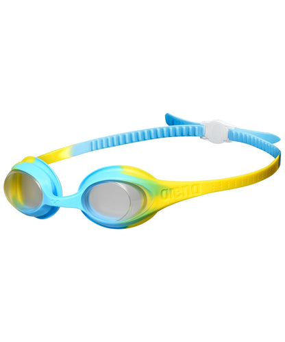 Arena - anteojos de natación unisex para natación y entrenamiento, JR juvenil/niño/adulto, espejo y sin espejo - Transparente - Amarillo - Azul Claro - Niño sin espejo