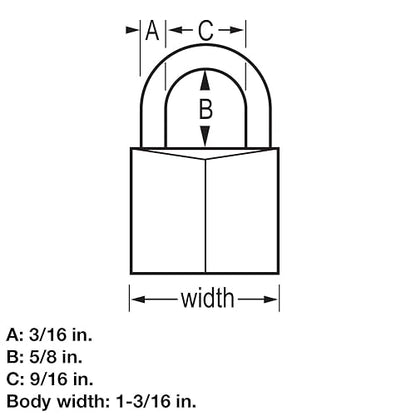 Master Lock Candado recubierto de aluminio, 3 cm de ancho, negro, 131T, Paquete de 4, 1-3/16 in. W, Negro