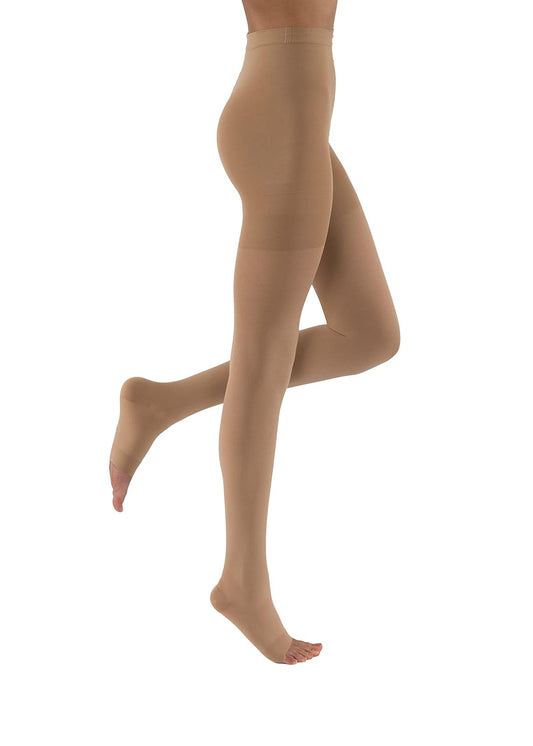JOBST Relief Medias de compresión graduada hasta la cintura 15-20mmHg - Diseño unisex cómodo - Puntera abierta, beige, mediano