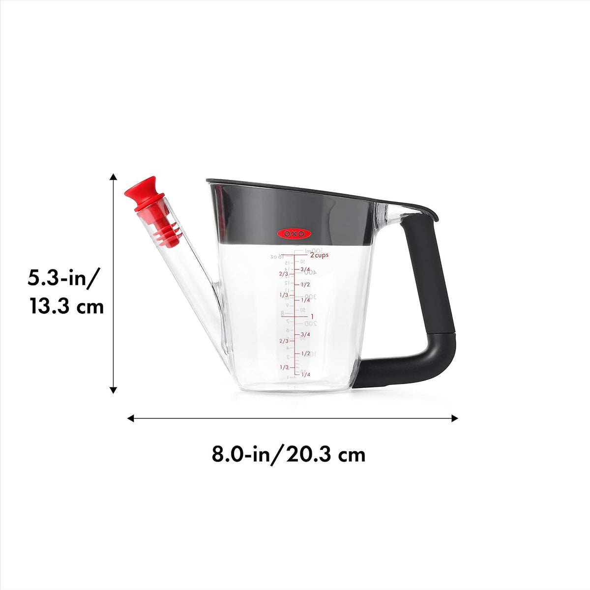 OXO Good Grips Separador de grasa de 2 tazas, plástico, talla única
