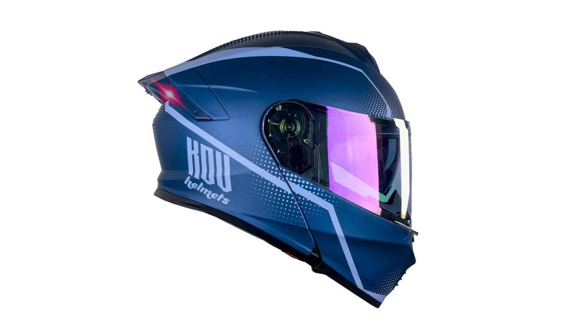 KOV Casco Waves Azul Thunder ABATIBLE para Moto Certificado Dot