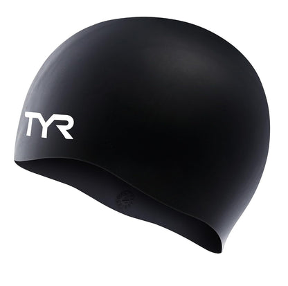 TYR - Gorro de natación Antiarrugas (Silicona) - Gorra TYR - Negro