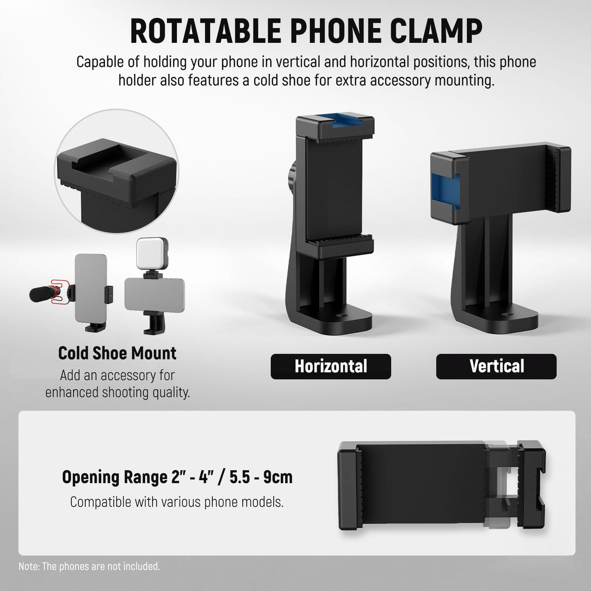 NEEWER Slider de Cámara Dolly con Rótula & Pinza para Celular, 4 Wheeled | SD001, Carro de Mesa, Patinador Manual, Panorama de 360°, para DSLR Cámara Video Videocámara GoPro iPhone Android Smartphone