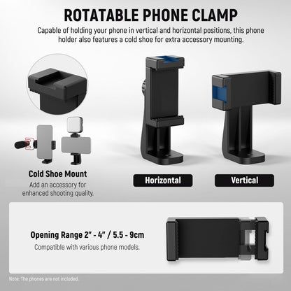 NEEWER Slider de Cámara Dolly con Rótula & Pinza para Celular, 4 Wheeled | SD001, Carro de Mesa, Patinador Manual, Panorama de 360°, para DSLR Cámara Video Videocámara GoPro iPhone Android Smartphone
