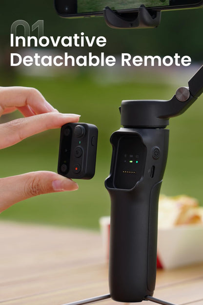 Hohem iSteady X3 Gimbal Stabilizer for Smartphone,3 Axis Phone Gimbal with Magnetic Fill Light, Desmontable Remote Control, Incorporado Extensible Rod&Tripod for Travel/Vlog/TikTok-Black