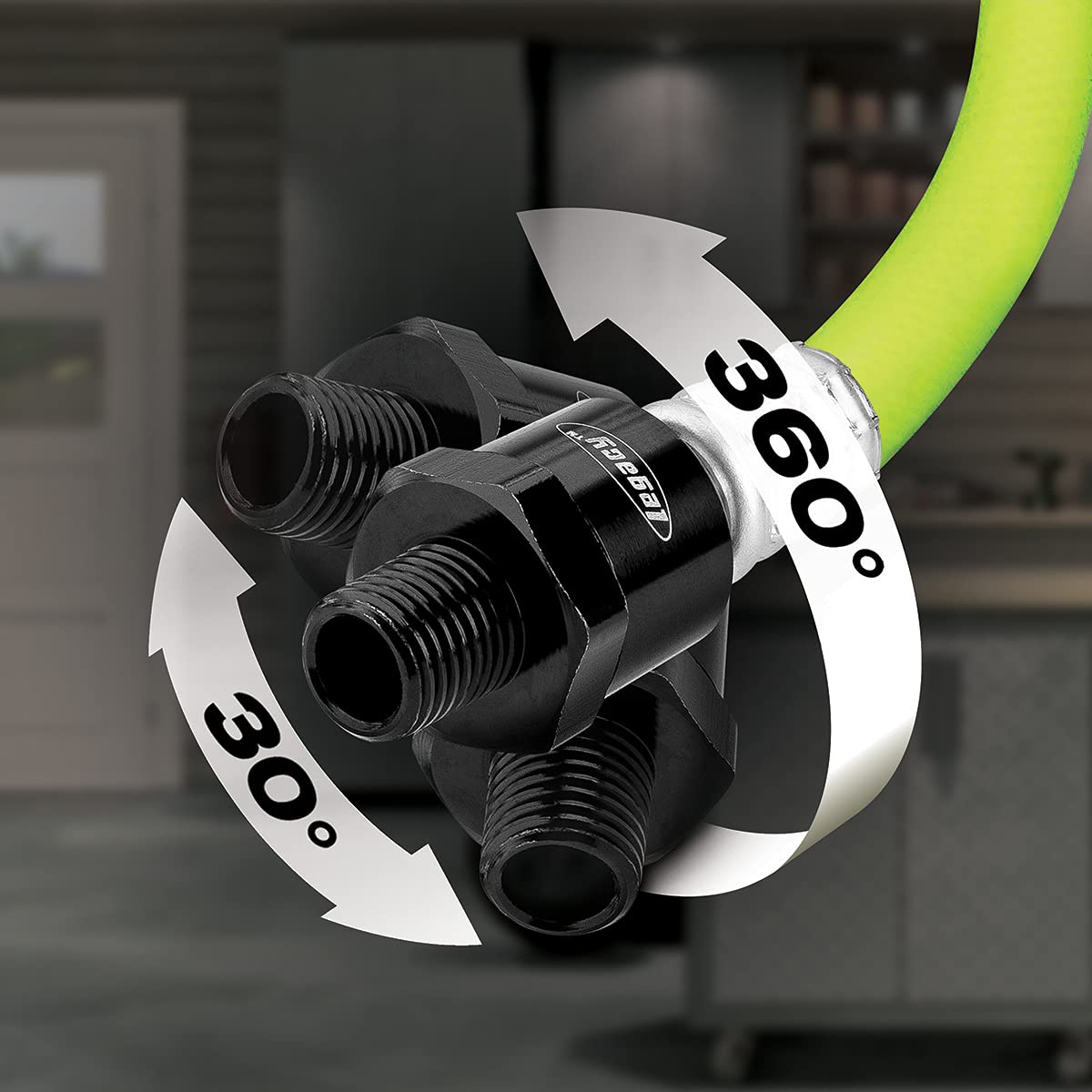 Flexzilla HFZ3804YW2B Manguera de Aire Giratoria 3/8 Pulgadas x 4 Pies, Híbrido, Verde Claro