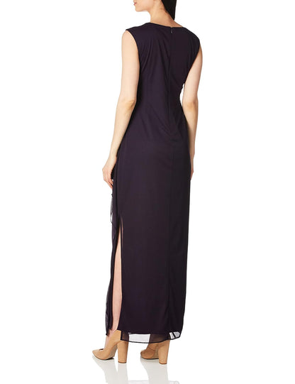 Alex Evenings - Vestido Largo de Columna para Mujer con Cuello corazón (Peeta y Regular)