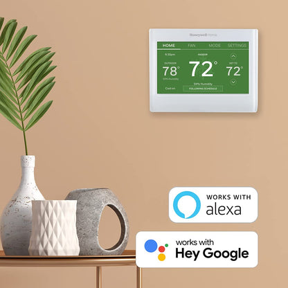 Honeywell Home RTH9600WF - Termostato de Color Inteligente Energy Star Wi-Fi visualización táctil programable Alexa Ready - Se Requiere Cable C