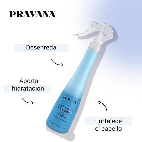 PRAVANA Intense Therapy Leave In Cabello, Reparación Cabello Dañado 300ml | Tratamiento de humectación instantánea que desenreda, hidrata y fortalece. Equilibra el pH y protege del calor.