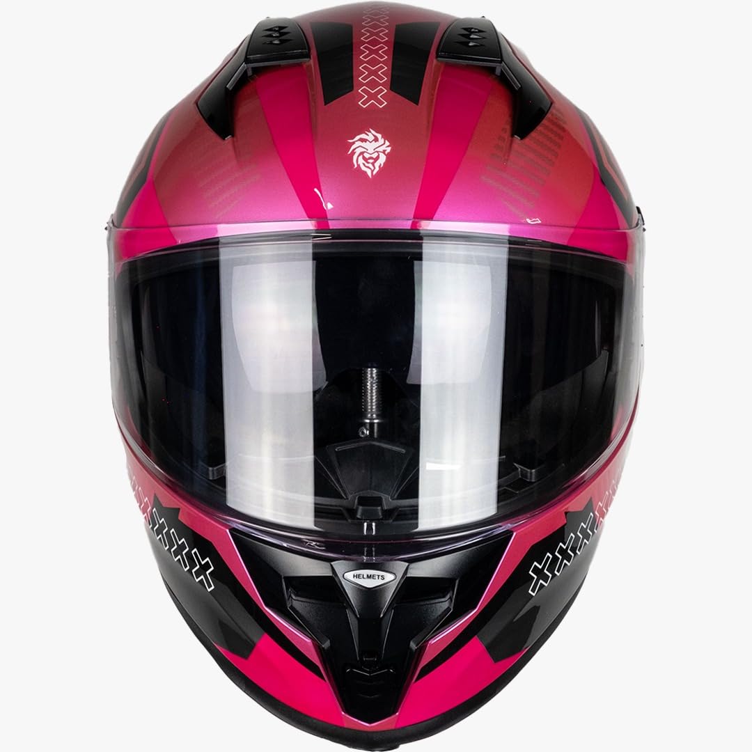 KOV Casco Ares KNOX Rosa/Negro para Moto Integral Certificado Dot
