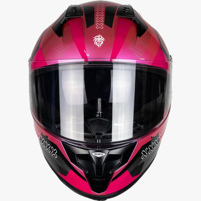 KOV Casco Ares KNOX Rosa/Negro para Moto Integral Certificado Dot