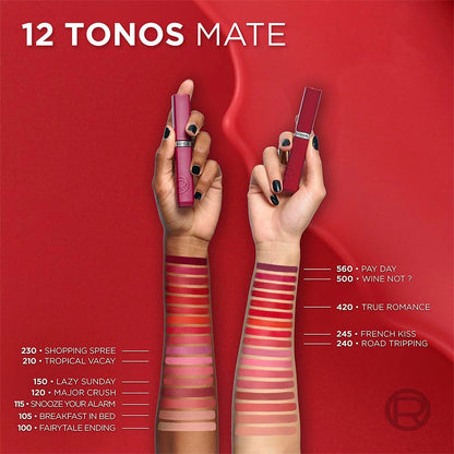 L’Oréal Paris Infaillible Le Matte Resistance Labial Líquido de Larga Duración por 16H, a Prueba de Agua, Color Intenso, con Ácido Hialurónico, Tono Wine Not
