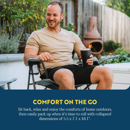 GCI Comfort Pro - Silla reclinable – Respaldo, Marco de Madera o Metal, Asiento de Espuma, Estilo Casual, Uso en Interiores, Relajante