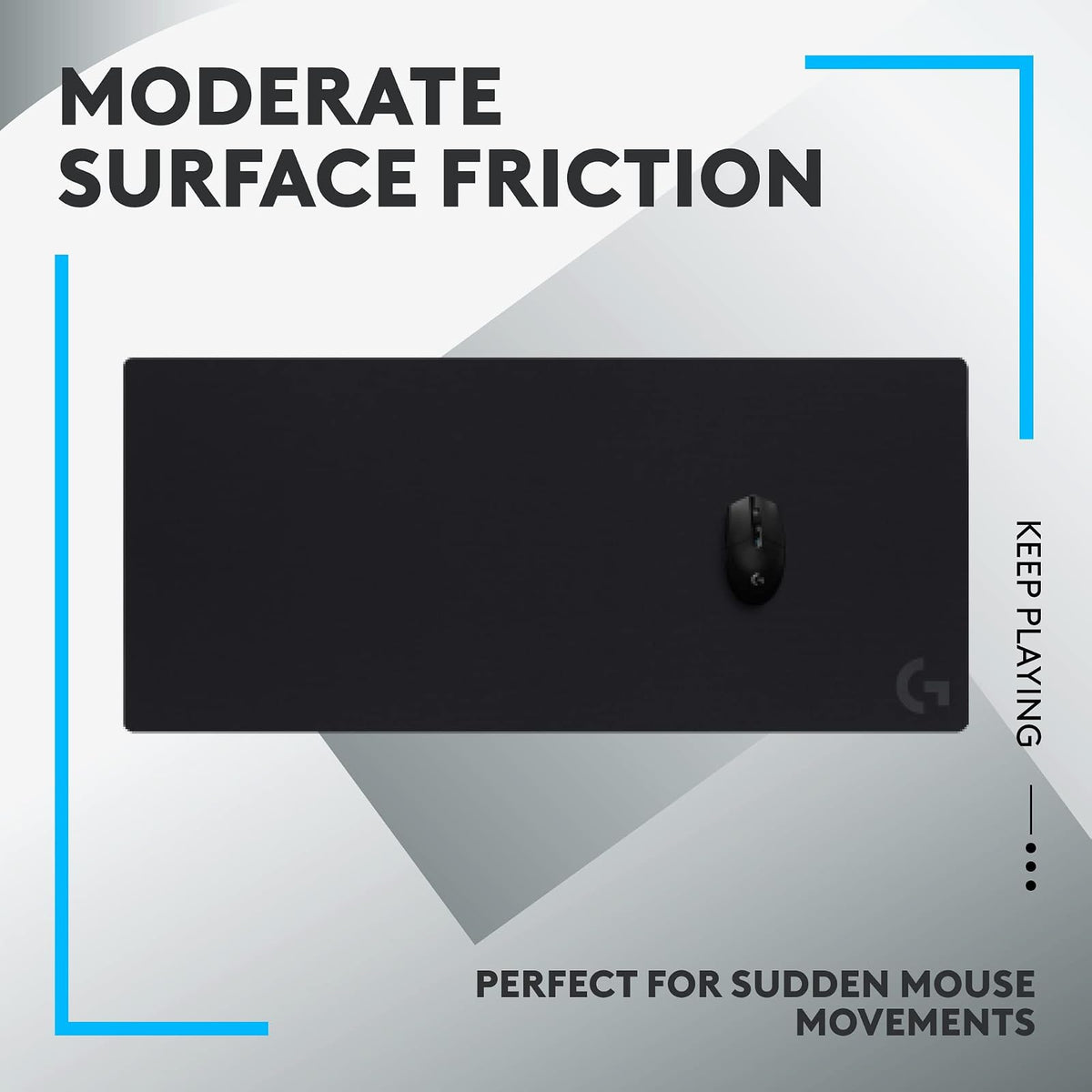 Logitech G840 Almohadilla Extragrande para Mouse de Juegos, optimizada para sensores de Juegos, fricción Moderada, Antideslizante, Accesorios para PC y Mac, 900 x 400 x 3 mm