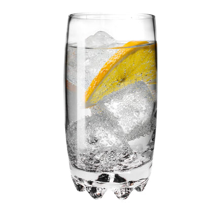 Trilogy | Juego de 6 Vasos Highball de Vidrio Italiano Transparente, Colección Galattico Long Drink para Agua, Cerveza y Cocteleria, Transparente, 415 mililitros