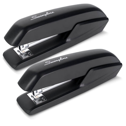 Swingline Grapadora estándar, capacidad de 20 hojas, versión ecológica, sin atascos, paquete de 2, negro (54501)