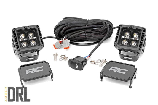 Rough Country Luces LED DRL 2" Cuadradas CREE Cube Ámbar para SUV y Camiones