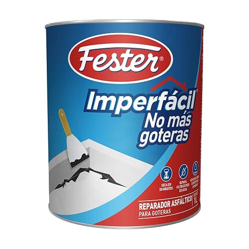 Fester Imperfácil Reparador Asfáltico para Goteras, Repara Filtraciones de Agua Instantáneamente, Fácil de Aplicar, Bote de 1 L