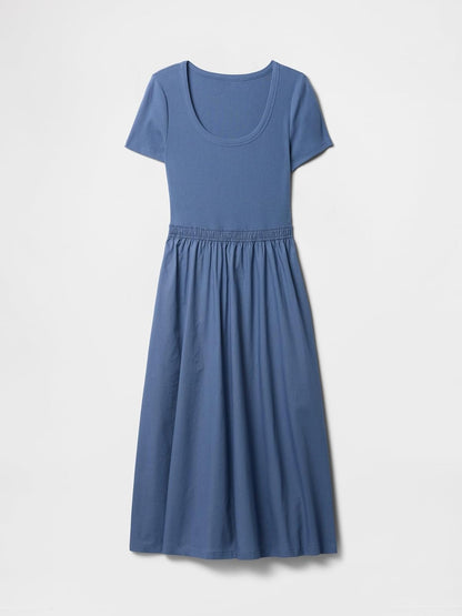 Gap Vestido Midi con Cuello Redondo para Mujer