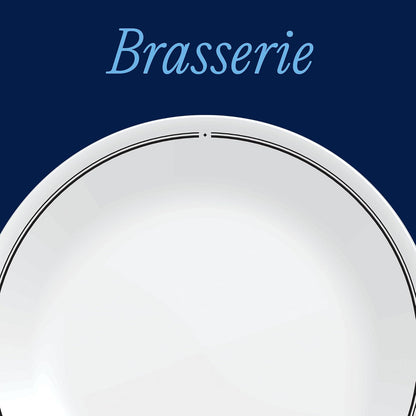 Corelle 6-Piece 8.5" Lunch Round Plates, Vitrelle Triple Layer Glass, Lightweight Round Plates, Salad Plates, Chip and Scratch Resistant, Microwave and Dishwasher Safe, Brasserie, Medium