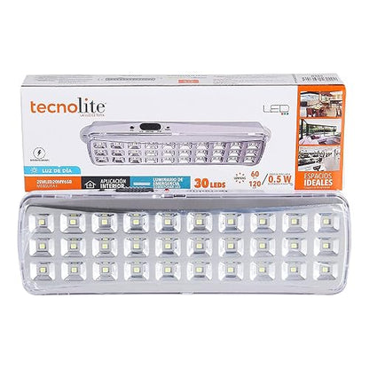 Tecnolite - Lámpara Led Recargable de Emergencia Portátil y Práctica Mebsuta I, Luz Led de Día Ideal para Camping con Batería Incluida, Material ABS, Iluminación Interior