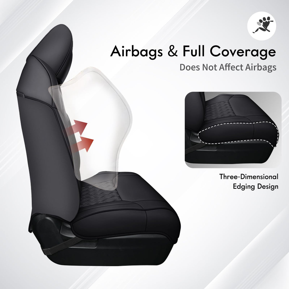 Huidasource Tacoma - Fundas de Asiento Delantero para automóvil de Cobertura Completa, Funda de Asiento de camión Negro para automóvil de Doble Cabina 2005-2015, 2ª generación, Base de Toyota Tacoma