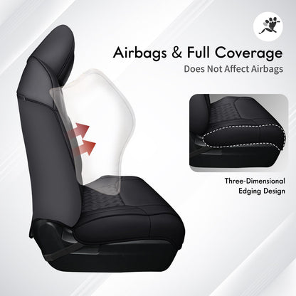 Huidasource Tacoma - Fundas de Asiento Delantero para automóvil de Cobertura Completa, Funda de Asiento de camión Negro para automóvil de Doble Cabina 2005-2015, 2ª generación, Base de Toyota Tacoma