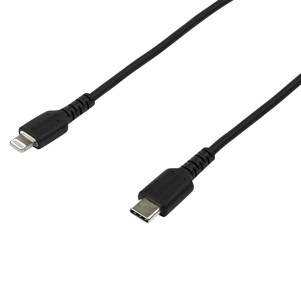 StarTech.com 6 foot (2m) Durable Black USB-C to Lightning Cable - Heavy Duty Rugged Aramid Fiber USB Type A to Lightning Charger/Sync Power Cord - Apple MFi Certified iPad/iPhone 12 (RUSBCLTMM2MB)