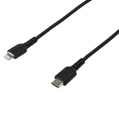 StarTech.com 6 foot (2m) Durable Black USB-C to Lightning Cable - Heavy Duty Rugged Aramid Fiber USB Type A to Lightning Charger/Sync Power Cord - Apple MFi Certified iPad/iPhone 12 (RUSBCLTMM2MB)