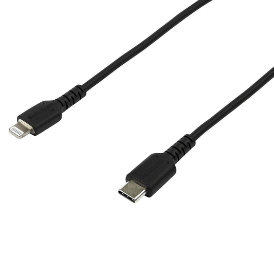 StarTech.com 6 foot (2m) Durable Black USB-C to Lightning Cable - Heavy Duty Rugged Aramid Fiber USB Type A to Lightning Charger/Sync Power Cord - Apple MFi Certified iPad/iPhone 12 (RUSBCLTMM2MB)