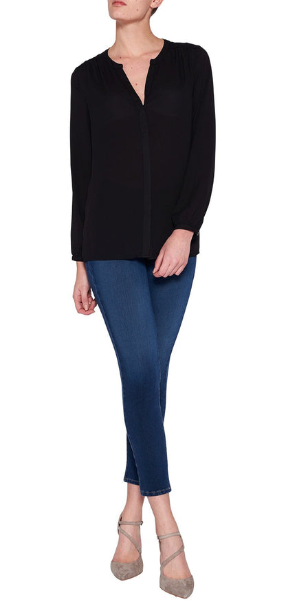 NYDJ Women's 3/4 Sleeve Pintuck Blouse