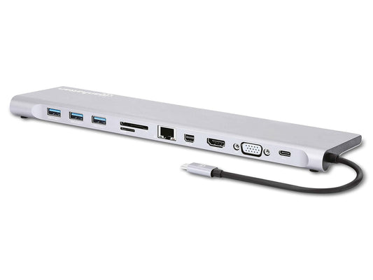 Manhattan 130578 - Estación Docking USB-C 11 en 1 con MST para Tres monitores
