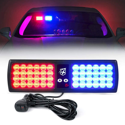 Xprite Luces Estroboscópicas para Visera de Vehículo, 48 LED - rojo y azul