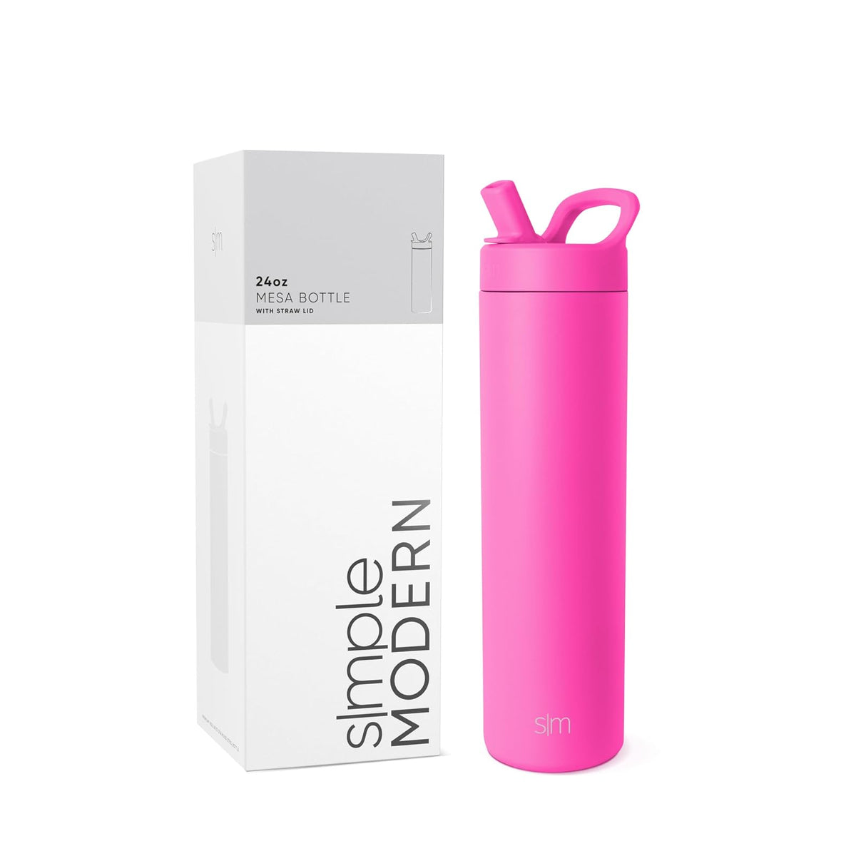 Simple Modern Botella de Agua Infantil Mesa 475 ml Forest con Popote - 710ml - Raspberry Vibes