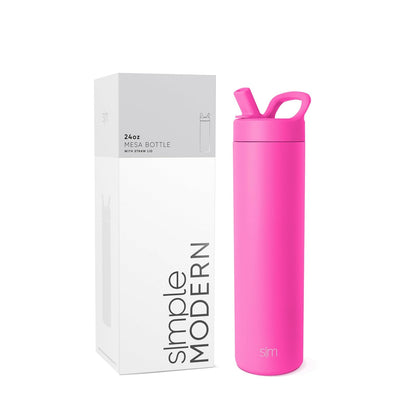 Simple Modern Botella de Agua Infantil Mesa 475 ml Forest con Popote - 710ml - Raspberry Vibes