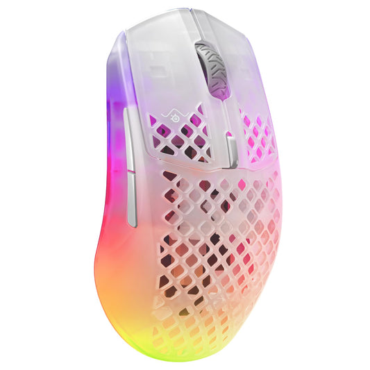 SteelSeries Aerox 3 Wireless: ratón Ultra Ligero para Juegos, Sensor óptico TrueMove Air de 18,000 CPI, diseño Resistente al Agua, batería de 200 Horas y Acabado Ghost.