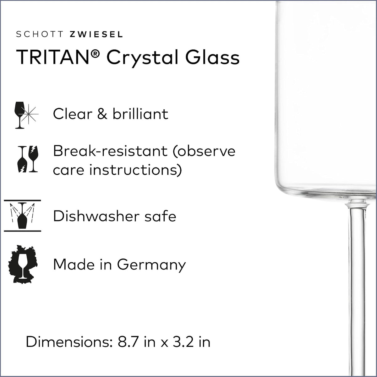 Schott Zwiesel Tritan Crystal Modo Collection, 150 oz, copas de vino blanco, juego de 4
