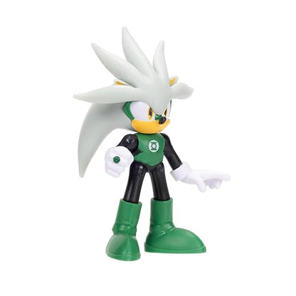 Jakks Pacific DC x Sonic The Hedgehog Figura de Acción de 2.5 Pulgadas, Colección Crossover (Knuckles Superman, Silver Green Lantern, Rouge Batgirl, Dr. Eggman Lex Luthor), Multicolor