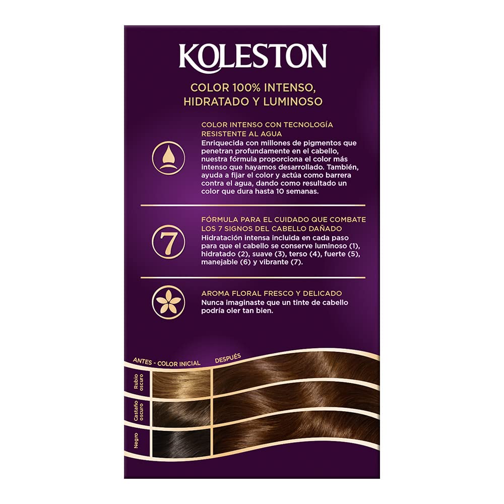 Koleston Tinte Permanente 34 Castaño Oscuro Hipnótico, 70 ml - Paquete de 3