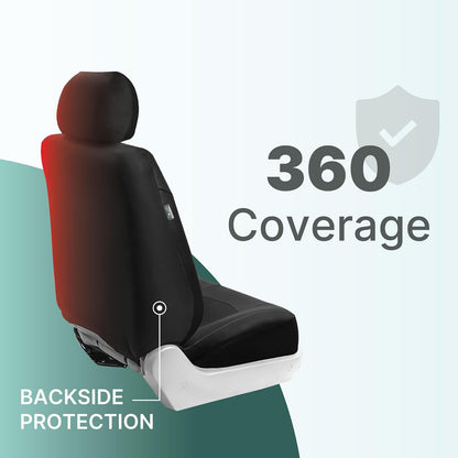 FH-PU005114 Exquisite Leather Car Seat Covers, Airbag Compatible and Rear Split Gray Color
