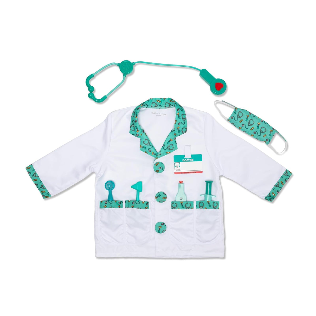 Melissa & Doug Disfraz de Médico para Juego Imaginativo, Juego de Simulación (8 Piezas, 3-6 Años)