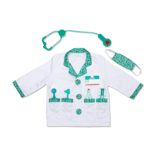 Melissa & Doug Disfraz de Médico para Juego Imaginativo, Juego de Simulación (8 Piezas, 3-6 Años)