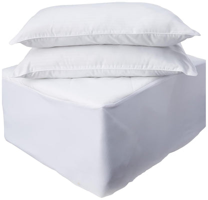 Spring Air Paquete de Protector y Almohada 100% Microfibra de Poliester - Queen Size