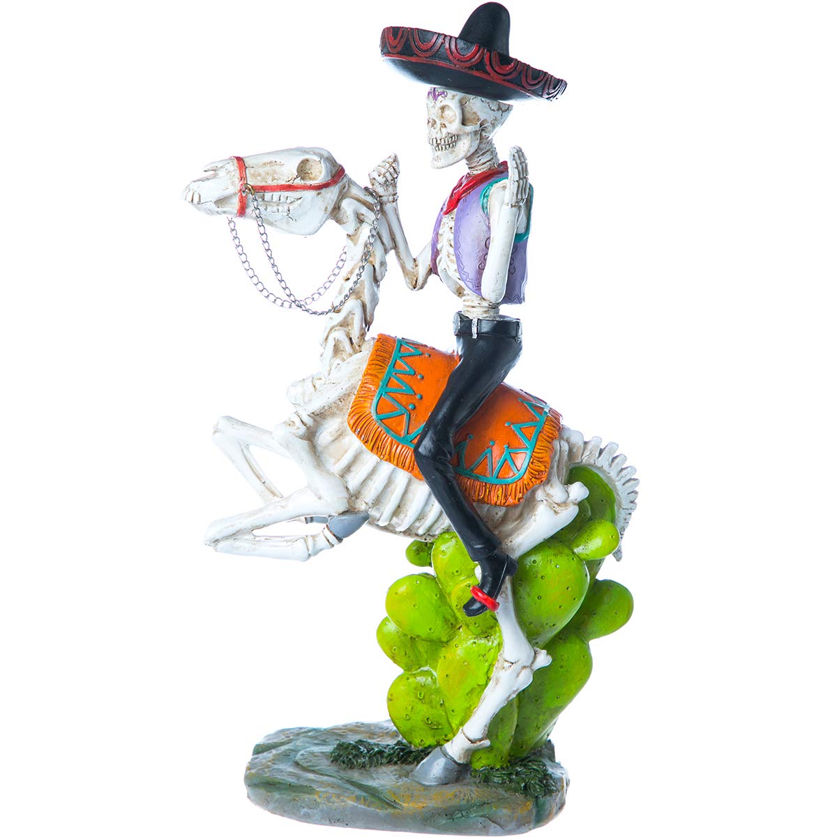 Running Decora Dia de Muertos Figura de poliresina Charro en Caballo
