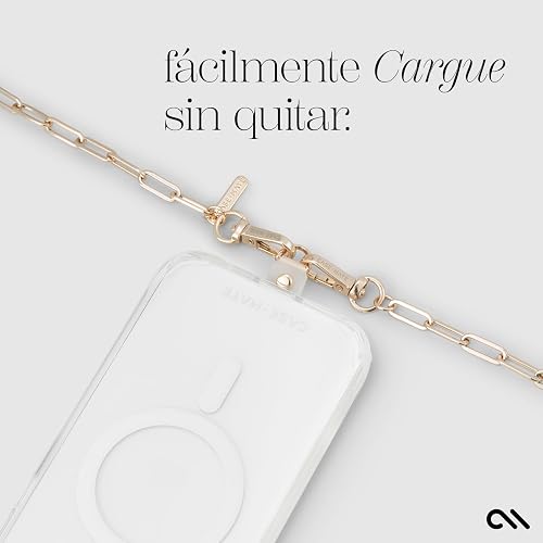 Case-Mate - Correa cruzada para teléfono celular, correa para teléfono celular con manos libres, dije de teléfono, soporte para cadena de cuello para iPhone 14 Pro Max/ 13 Pro Max/ 12 Pro Max/ 11/S23, color dorado